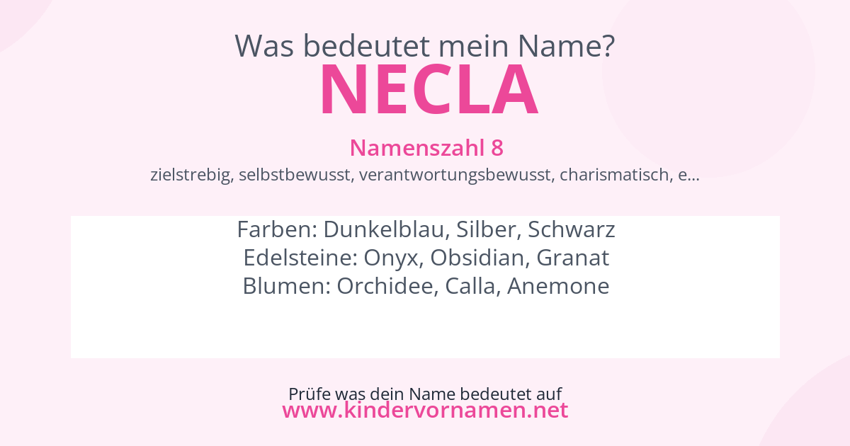 Was bedeutet der Name Necla?