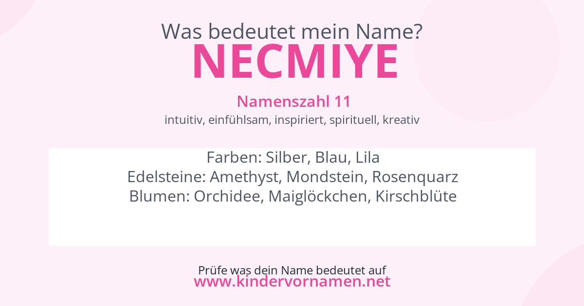 Was bedeutet der Name Necmiye?