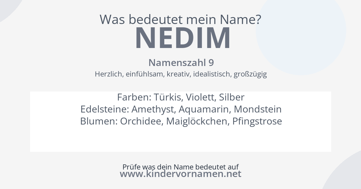 Was bedeutet der Name Nedim?