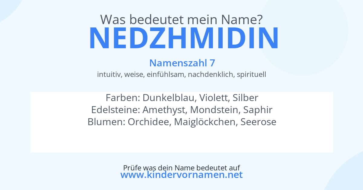 Was bedeutet der Name Nedzhmidin?