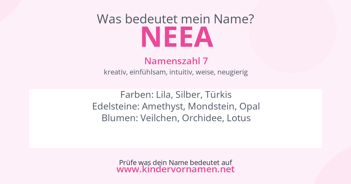 Was bedeutet der Name Neea?
