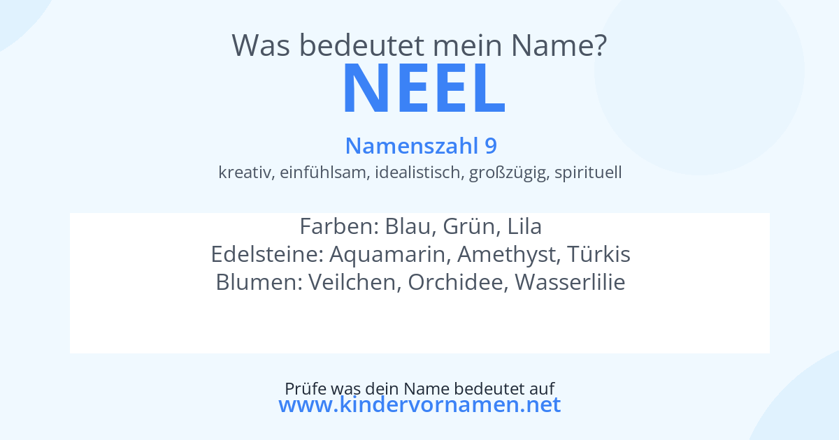 Was bedeutet der Name Neel?