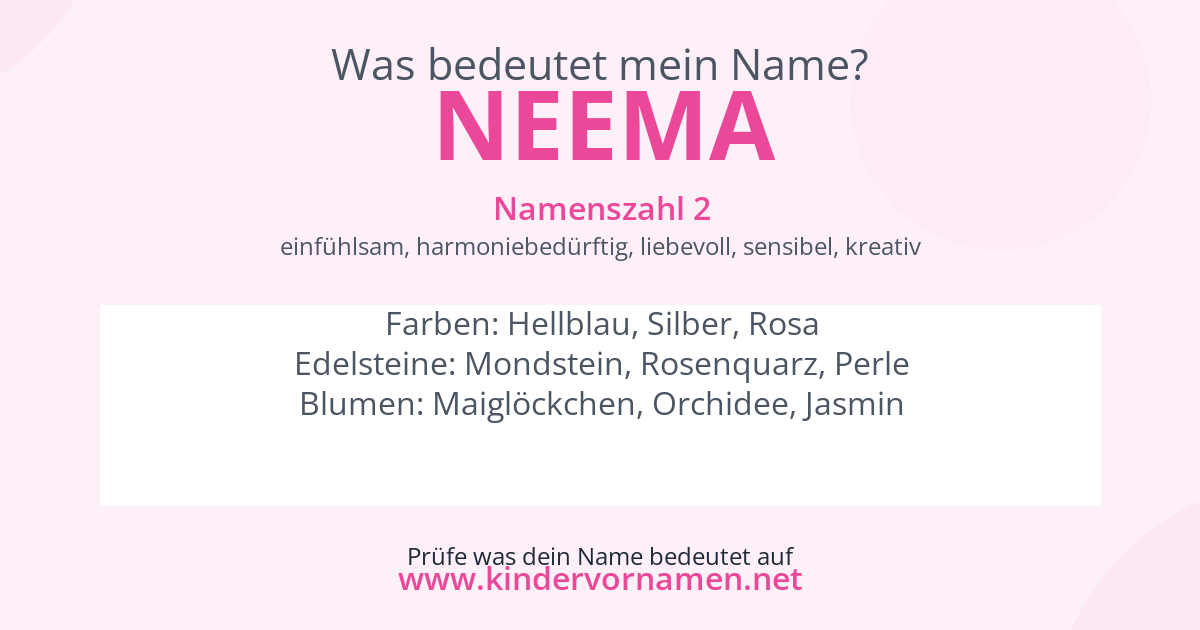 Was bedeutet der Name Neema?