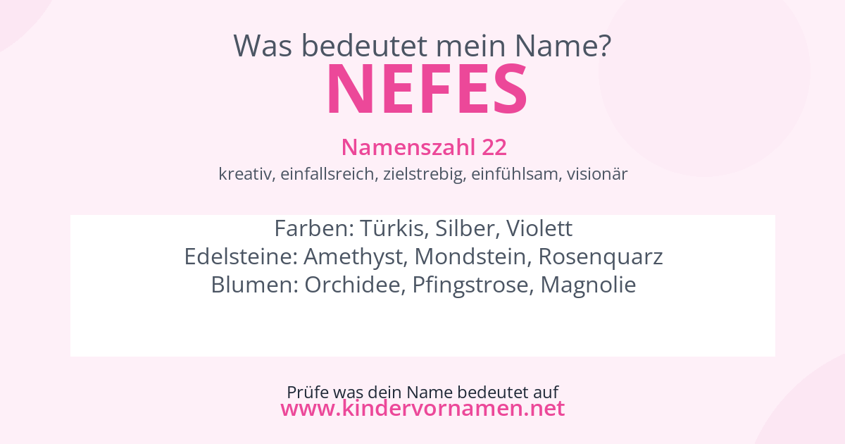 Was bedeutet der Name Nefes?