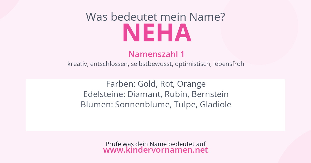 Was bedeutet der Name Neha?