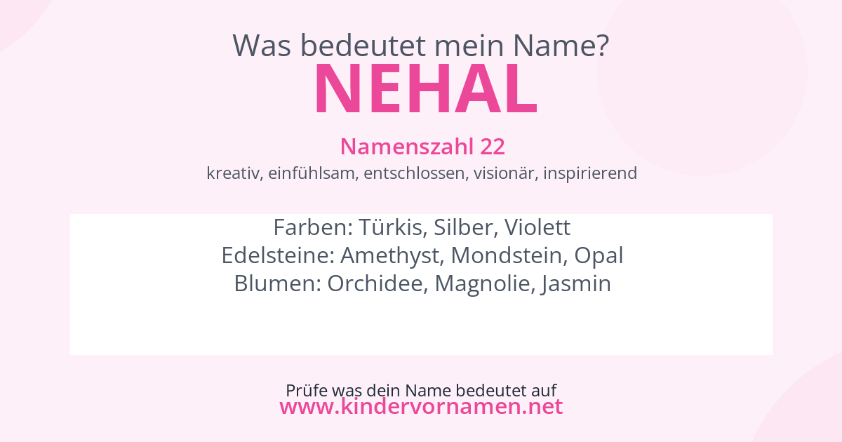 Was bedeutet der Name Nehal?