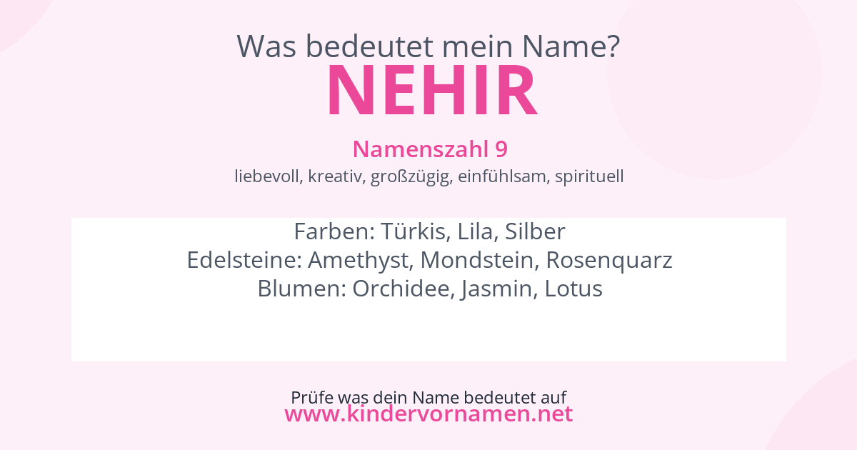 Was bedeutet der Name Nehir?