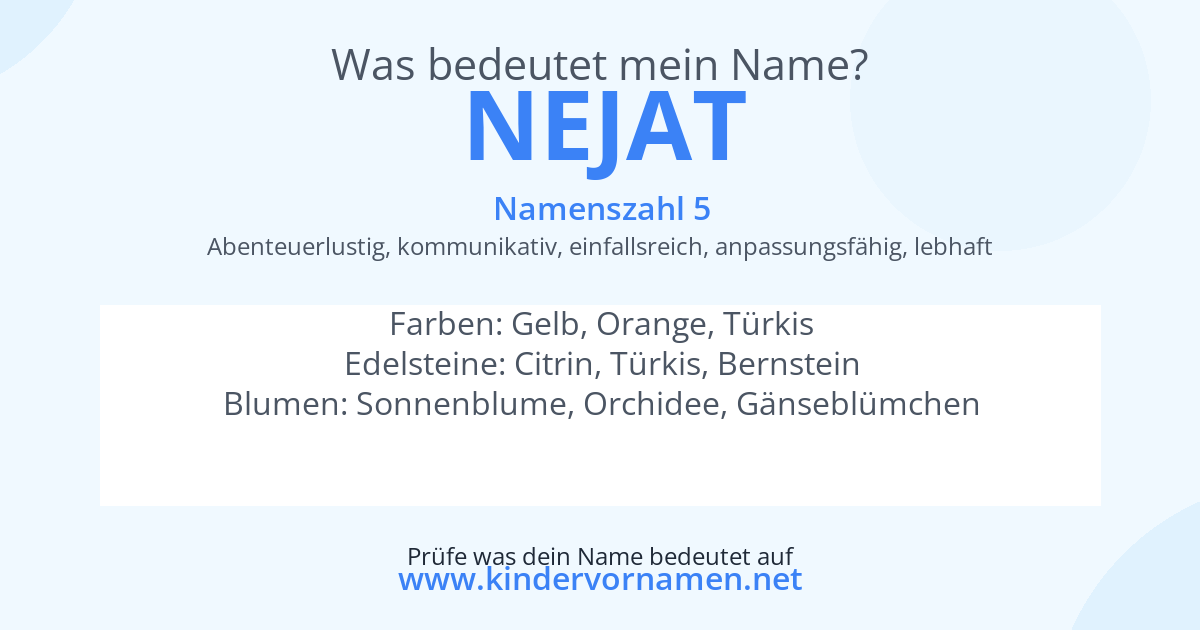 Was bedeutet der Name Nejat?