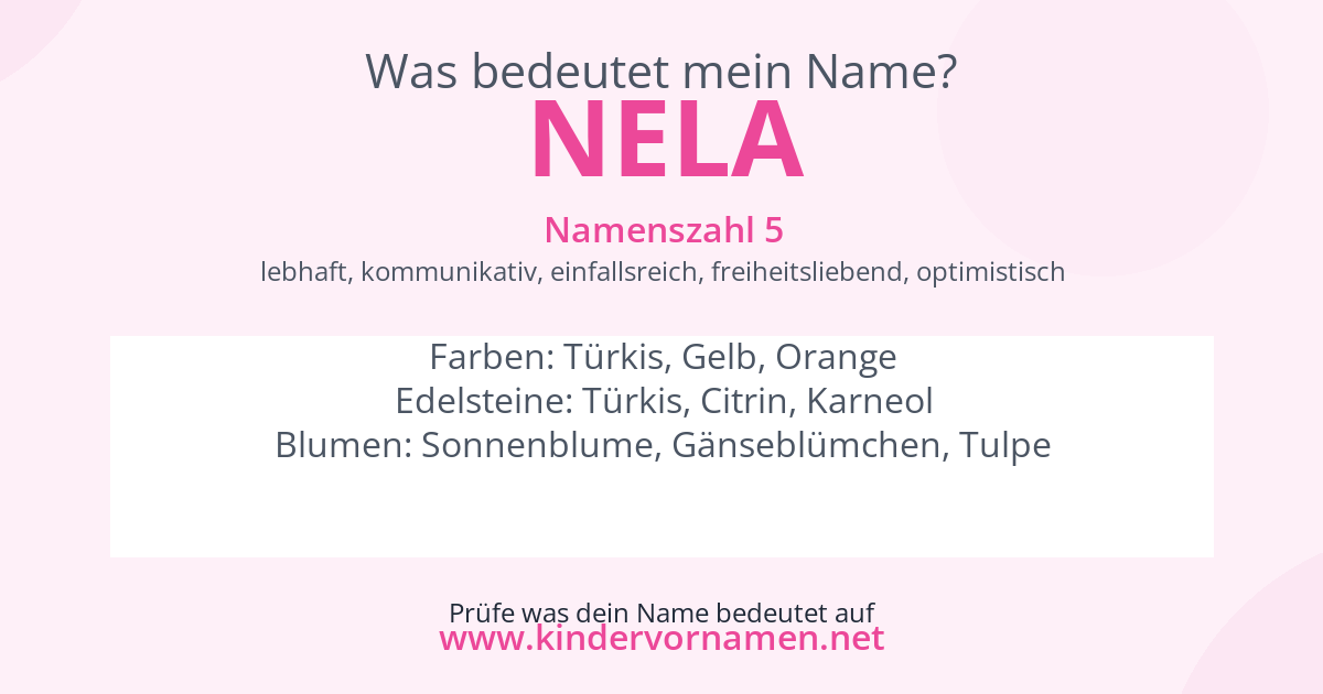 Was bedeutet der Name Nela?