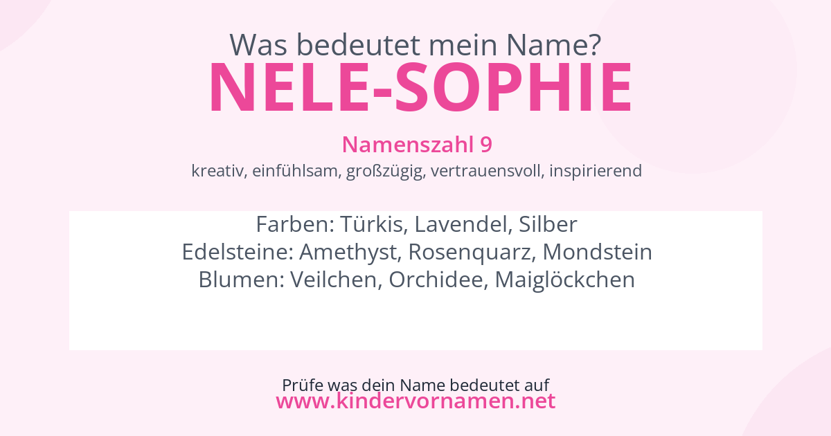 Was bedeutet der Name Nele-Sophie?