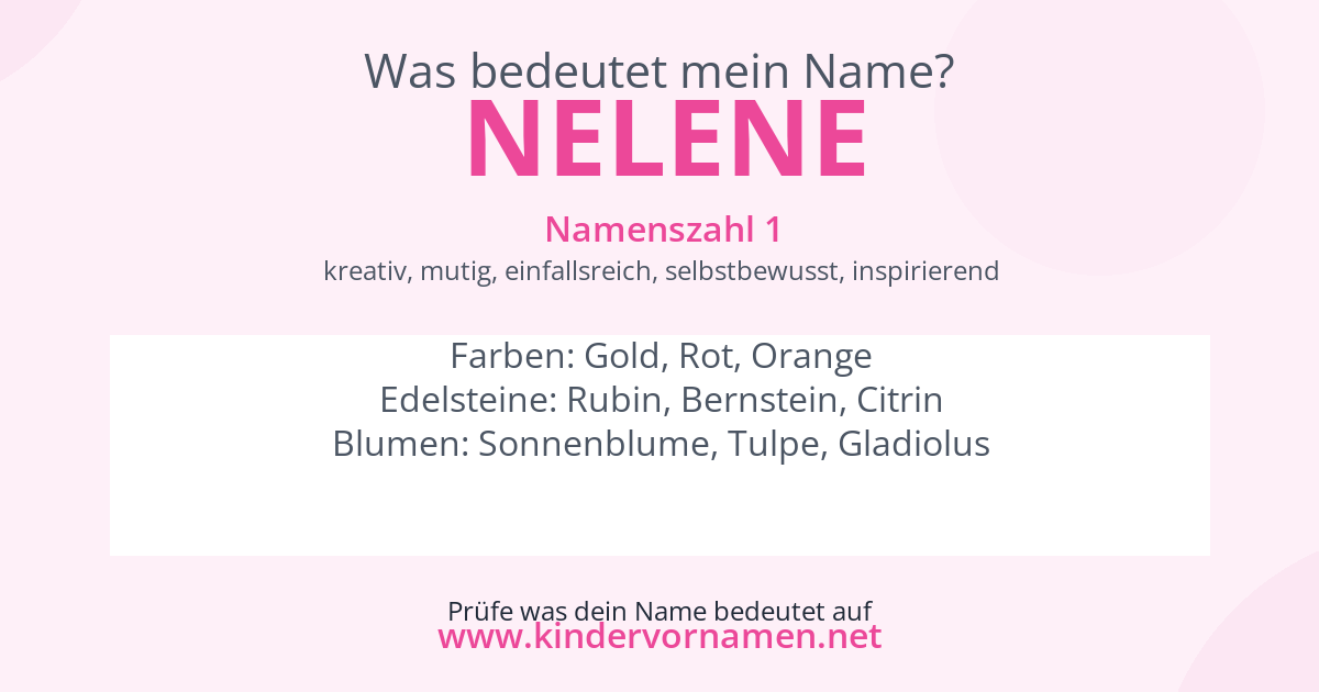 Was bedeutet der Name Nelene?