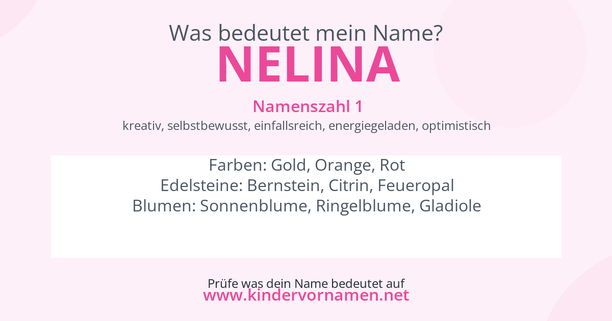 Was bedeutet der Name Nelina?