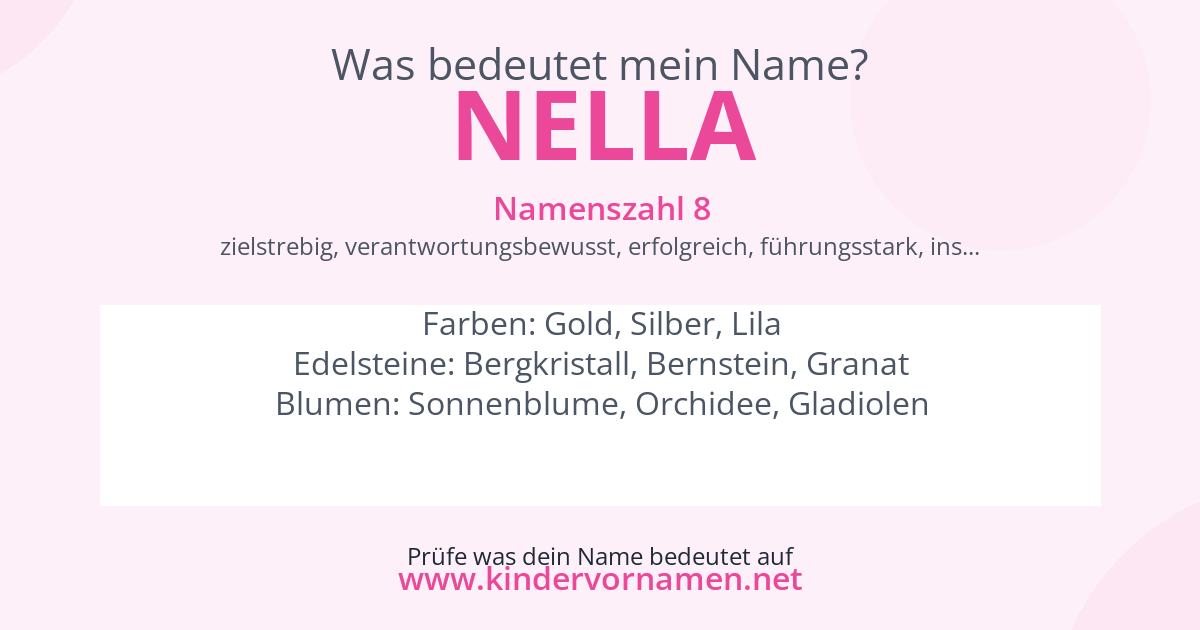 Was bedeutet der Name Nella?