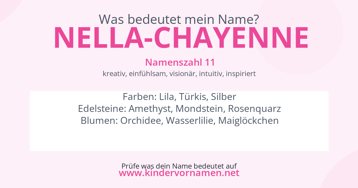 Was bedeutet der Name Nella-Chayenne?