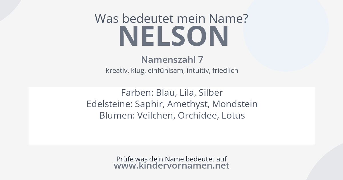 Was bedeutet der Name Nelson?
