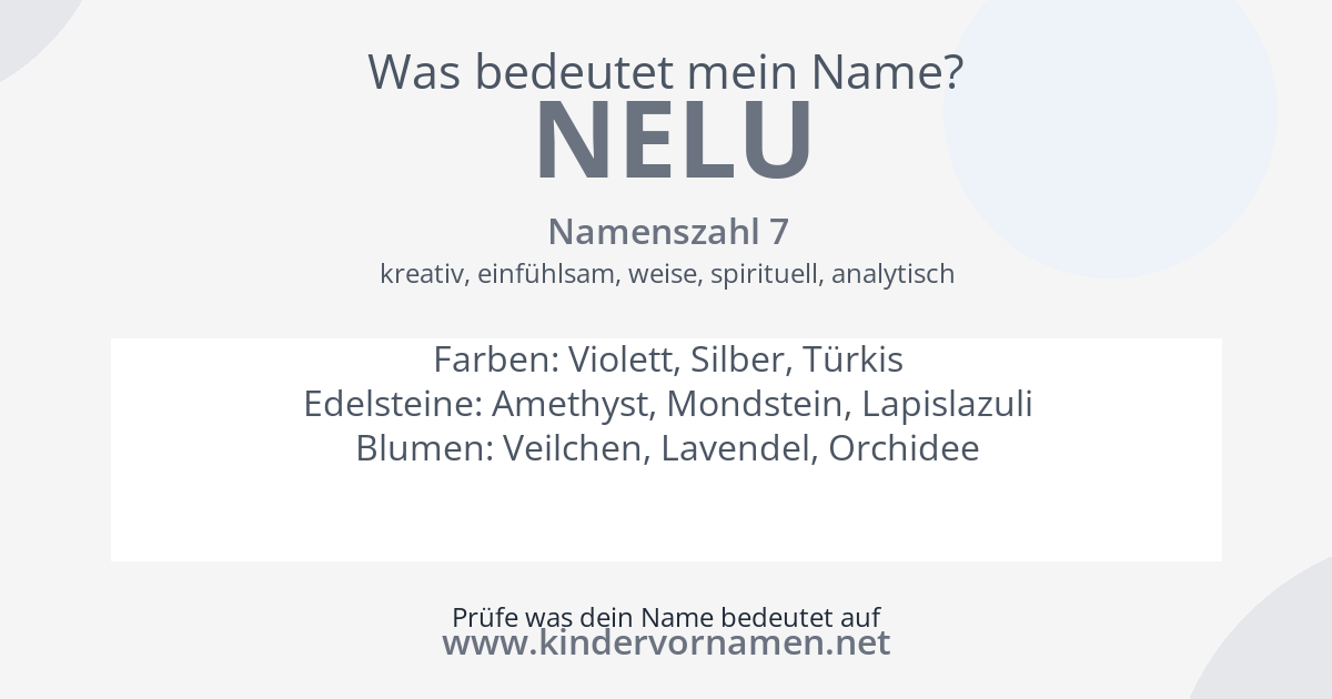 Was bedeutet der Name Nelu?