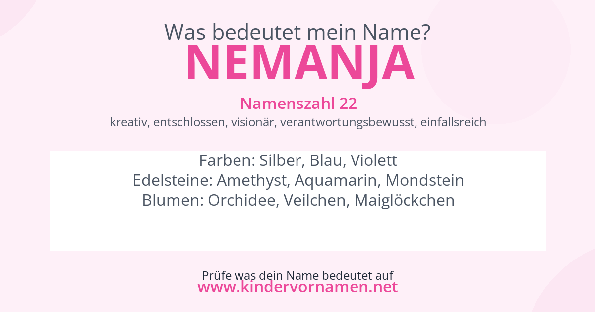 Was bedeutet der Name Nemanja?