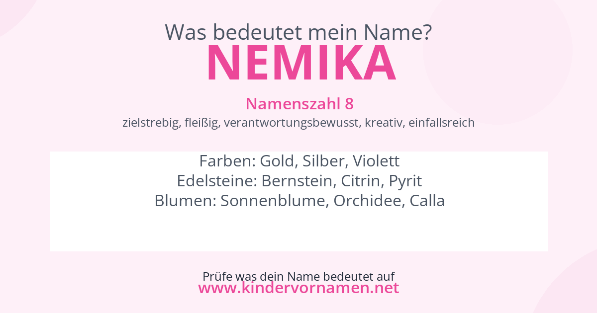 Was bedeutet der Name Nemika?