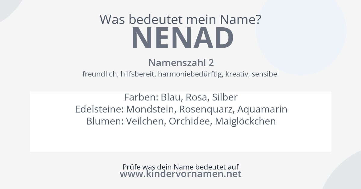 Was bedeutet der Name Nenad?