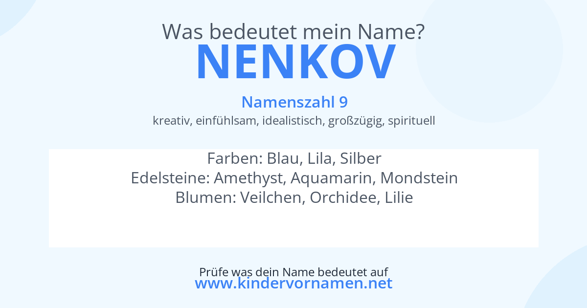 Was bedeutet der Name Nenkov?