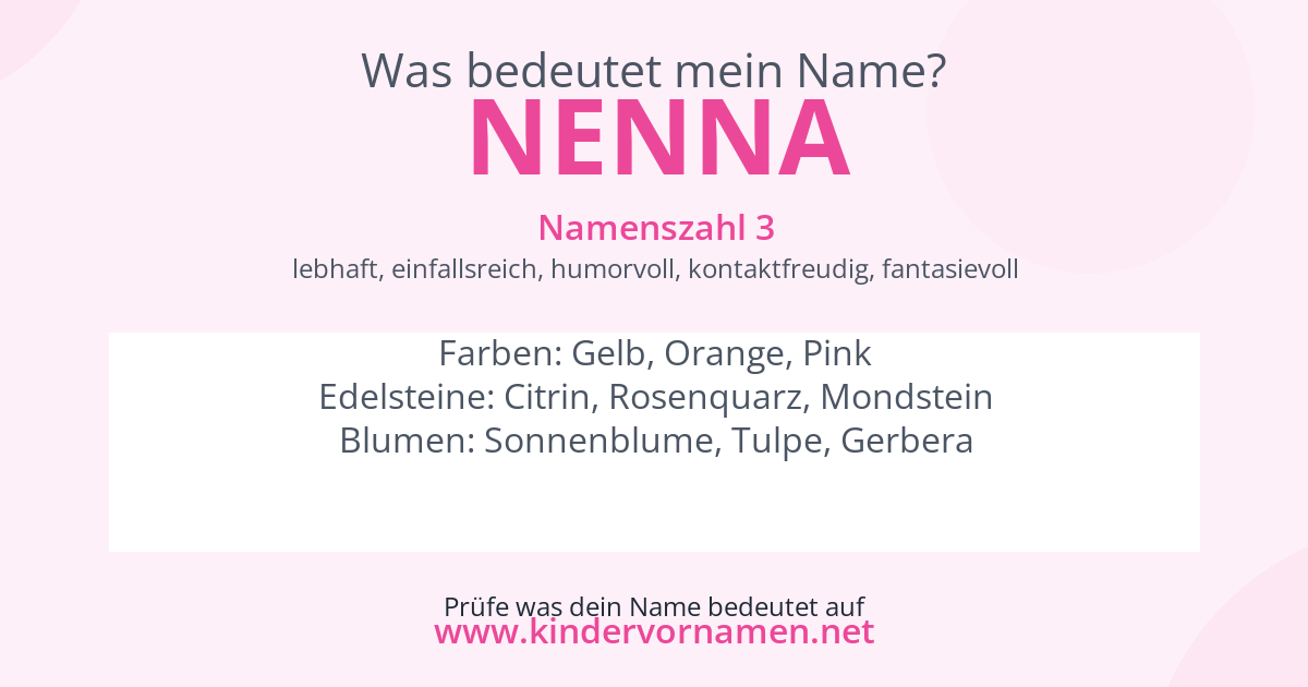 Was bedeutet der Name Nenna?