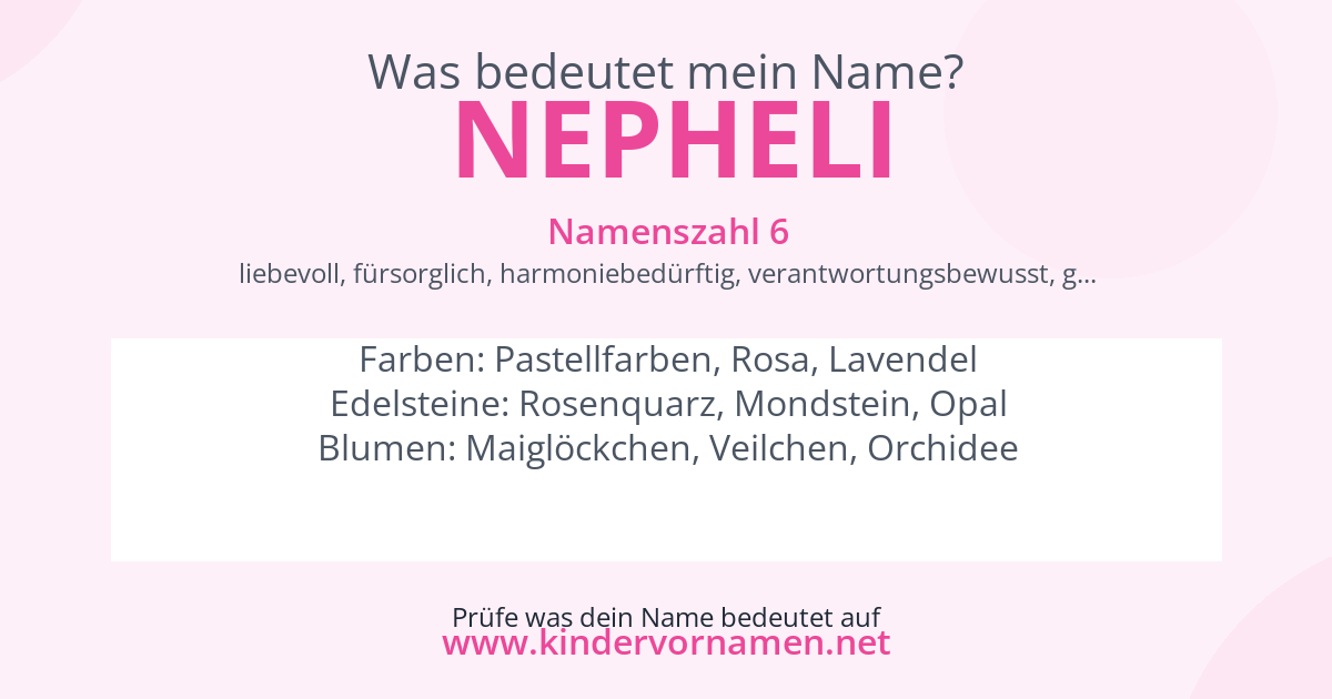 Was bedeutet der Name Nepheli?