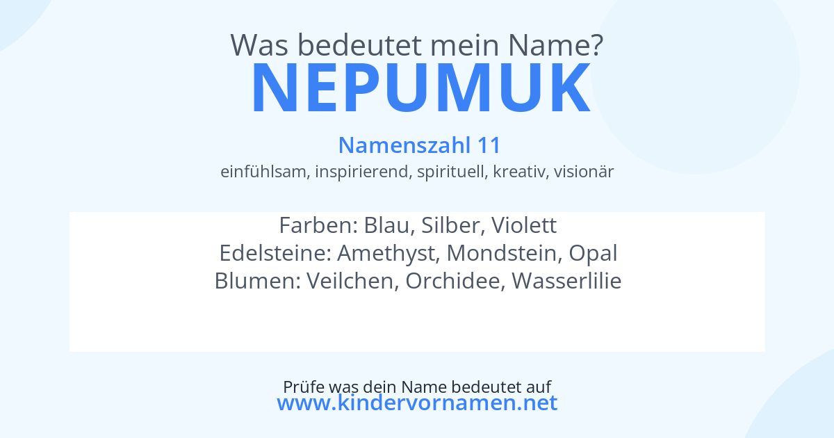 Was bedeutet der Name Nepumuk?