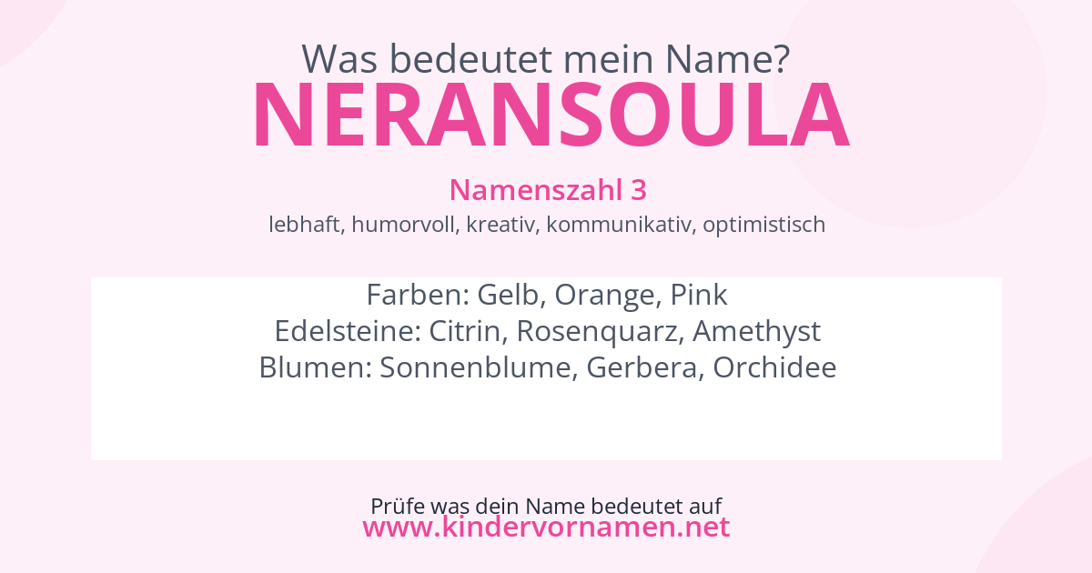 Was bedeutet der Name Neransoula?
