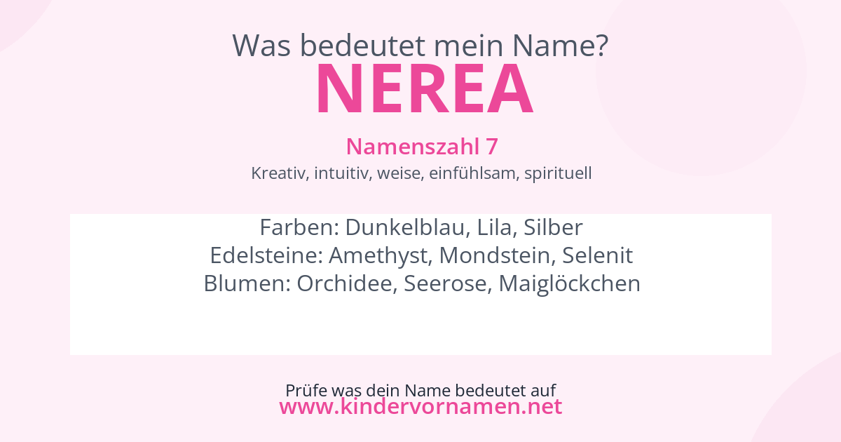 Was bedeutet der Name Nerea?