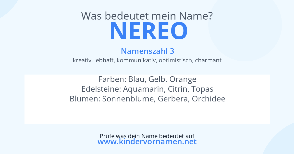 Was bedeutet der Name Nereo?
