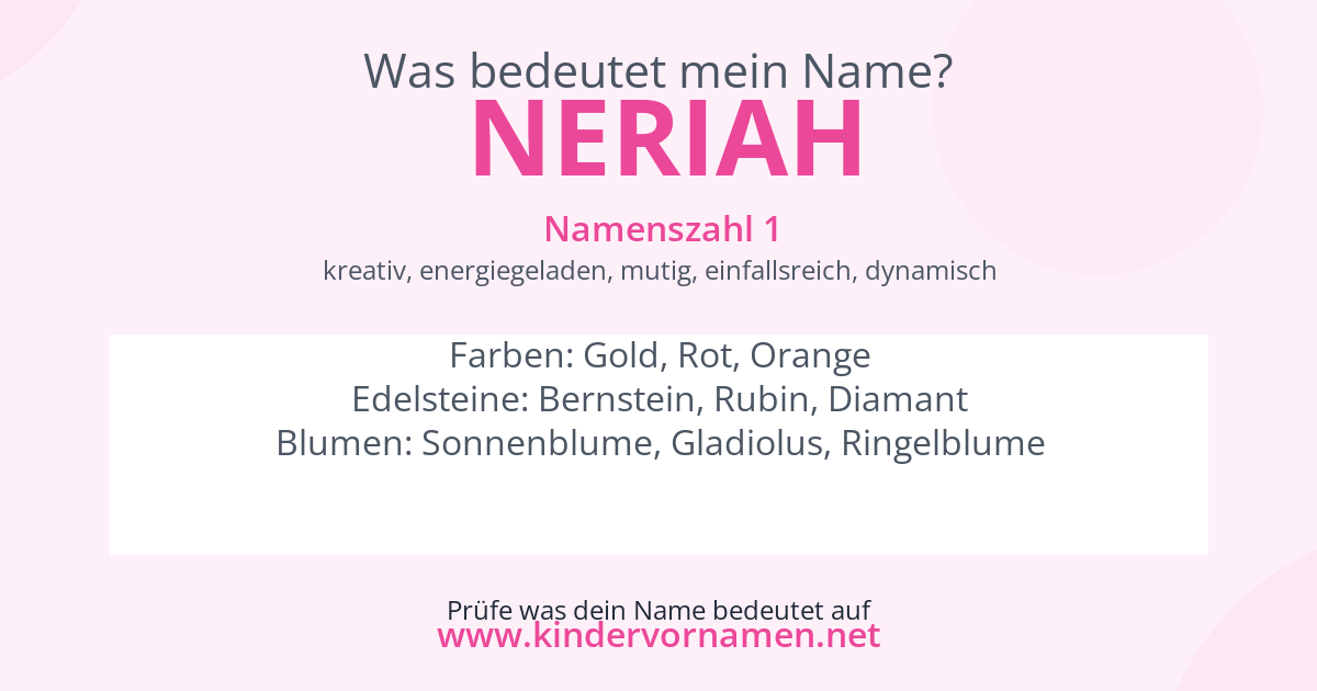 Was bedeutet der Name Neriah?