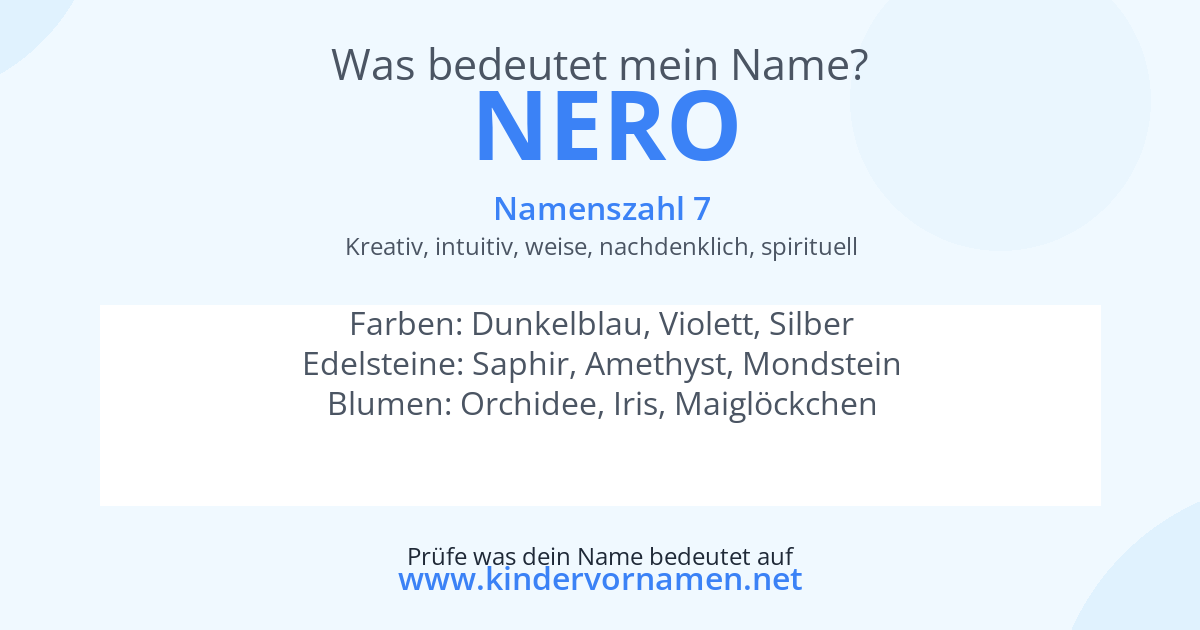 Was bedeutet der Name Nero?