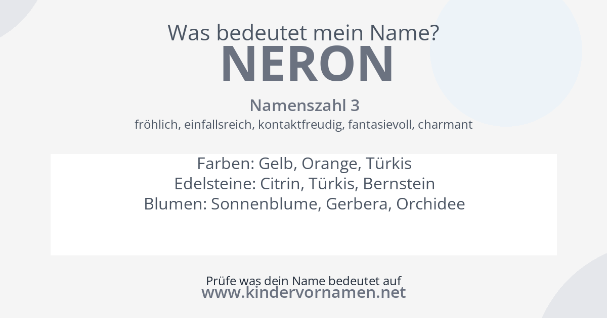 Was bedeutet der Name Neron?