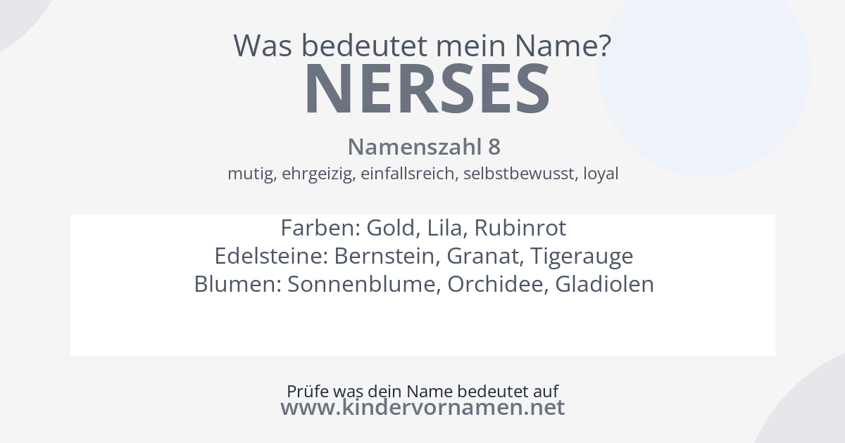 Was bedeutet der Name Nerses?