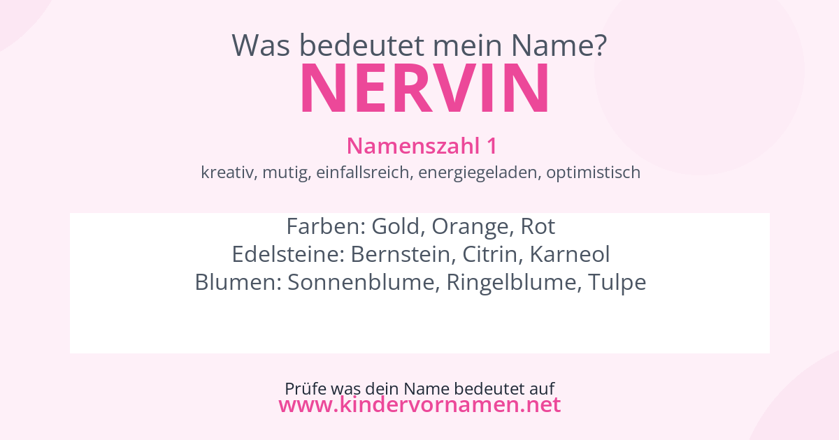 Was bedeutet der Name Nervin?