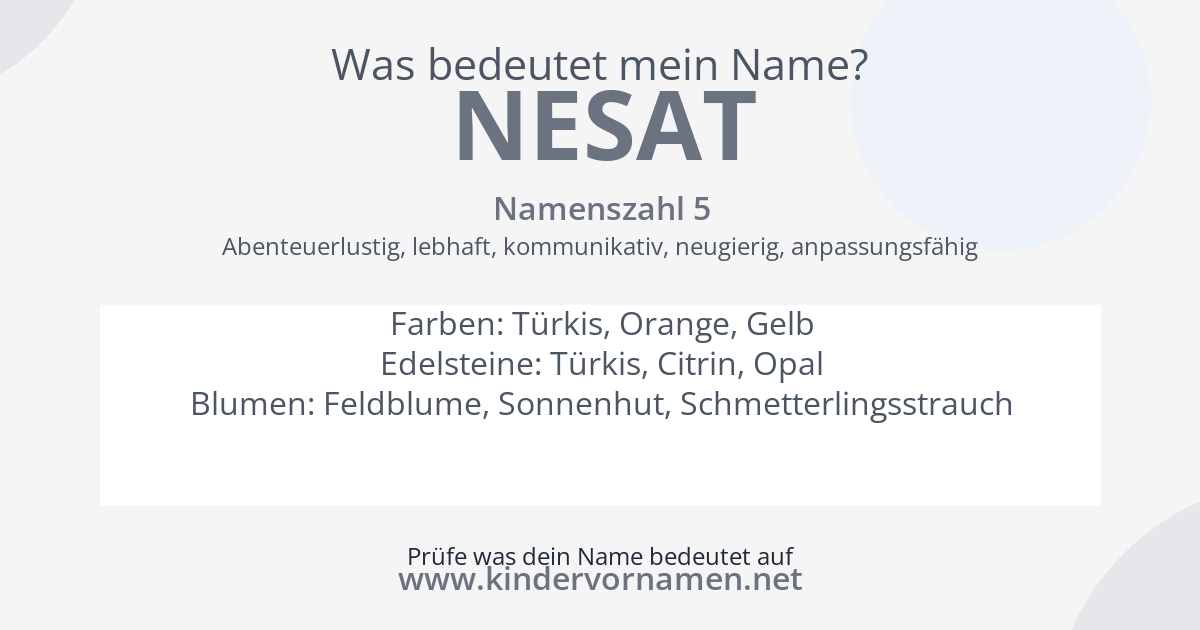 Was bedeutet der Name Nesat?