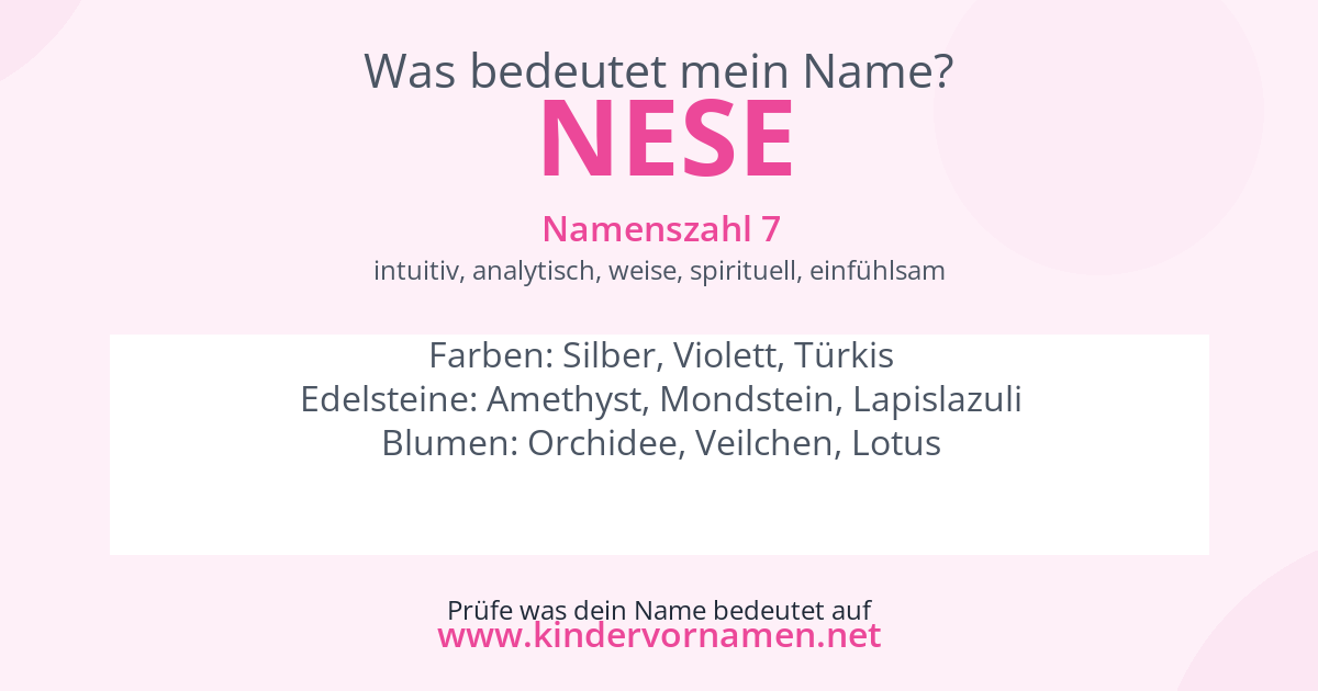 Was bedeutet der Name Nese?