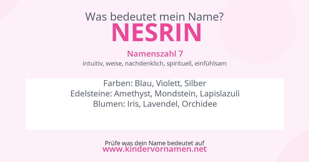 Was bedeutet der Name Nesrin?