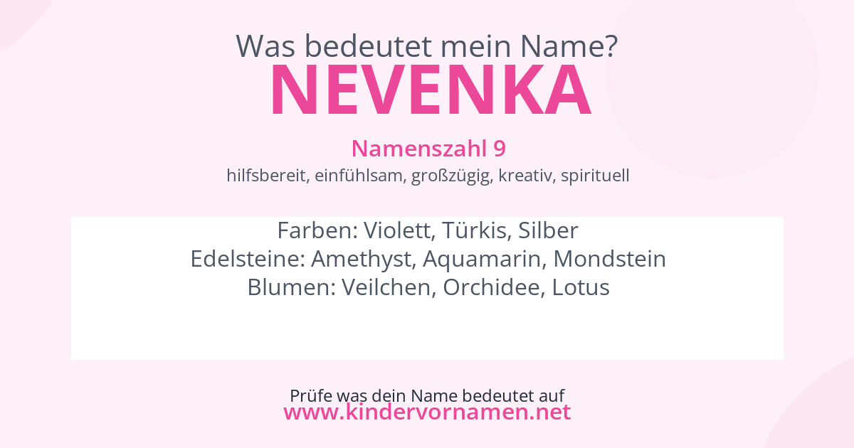 Was bedeutet der Name Nevenka?