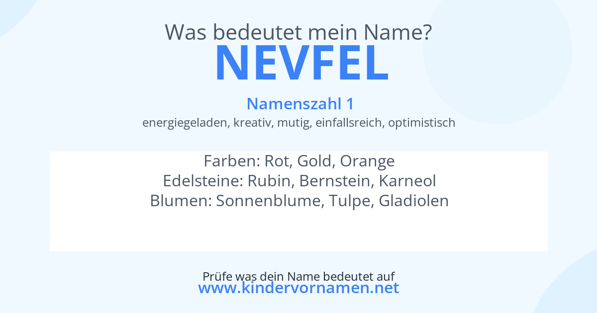 Was bedeutet der Name Nevfel?