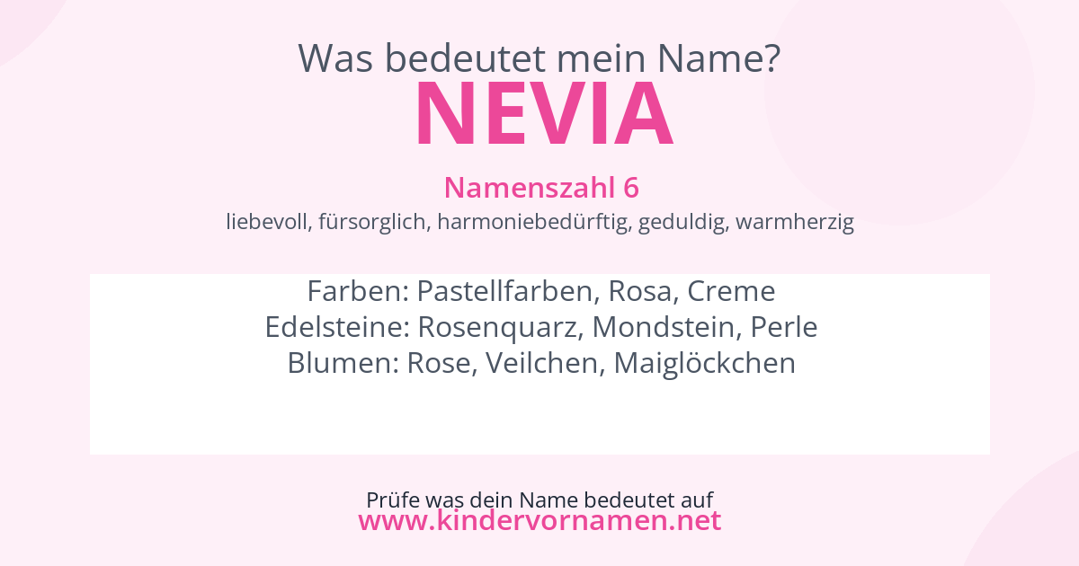 Was bedeutet der Name Nevia?