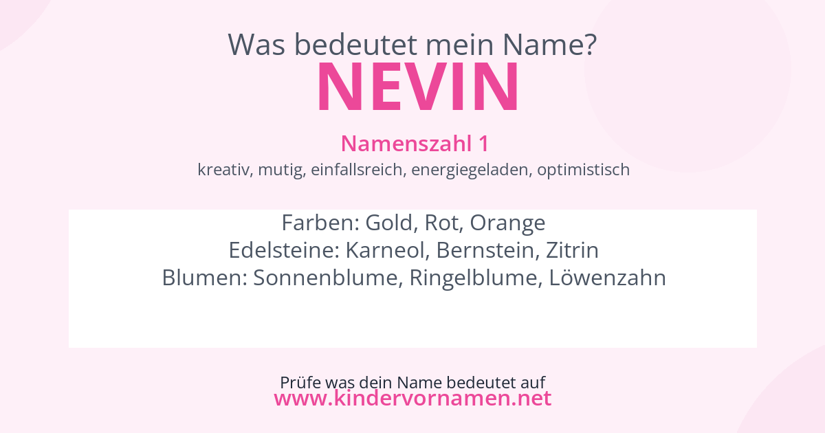 Was bedeutet der Name Nevin?
