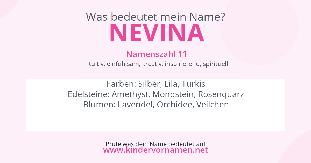 Was bedeutet der Name Nevina?