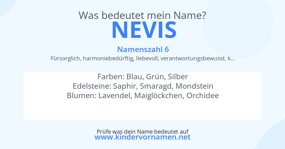 Was bedeutet der Name Nevis?