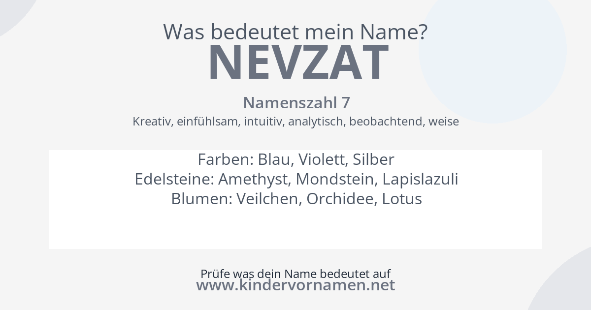 Was bedeutet der Name Nevzat?