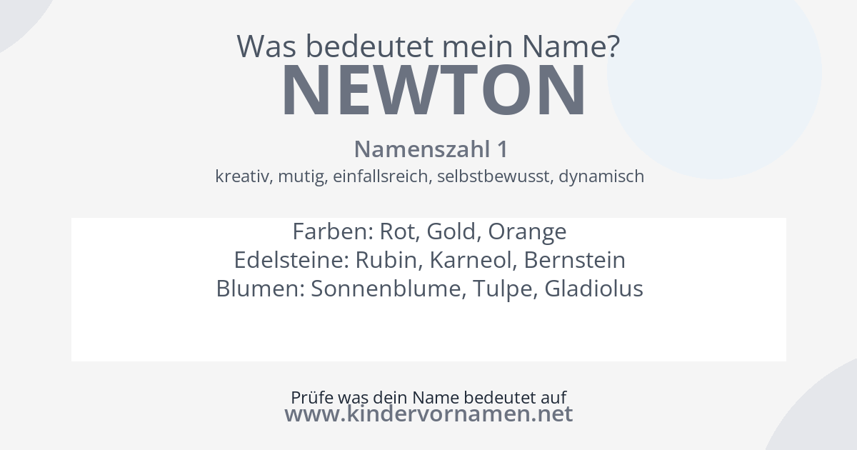 Was bedeutet der Name Newton?