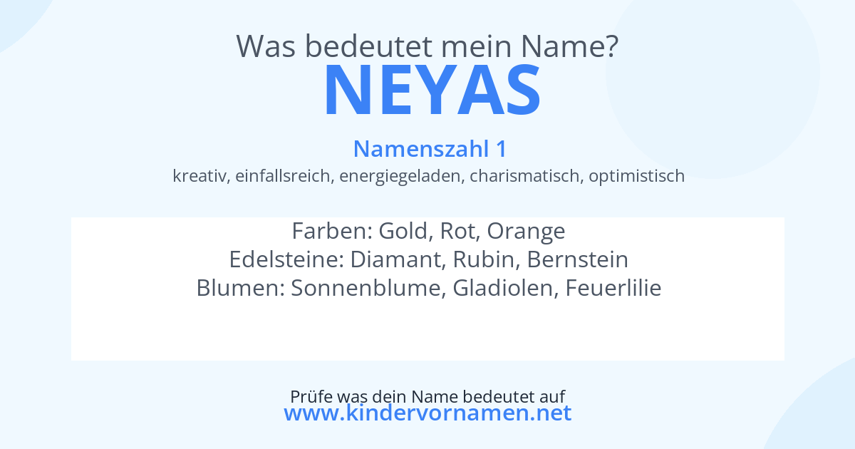 Was bedeutet der Name Neyas?