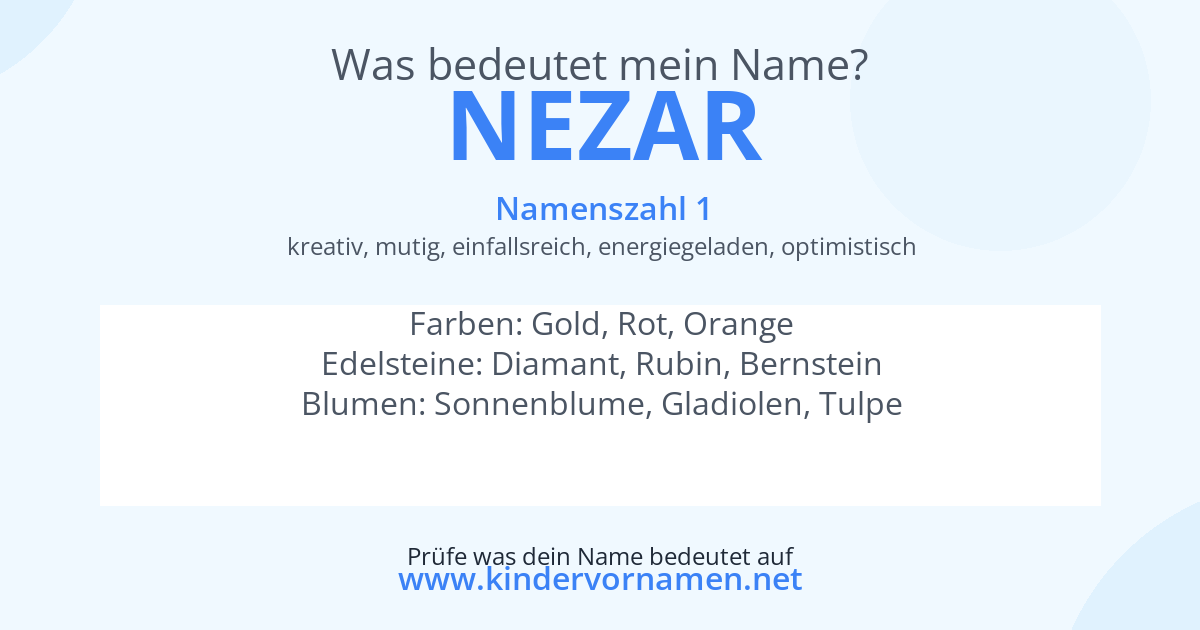 Was bedeutet der Name Nezar?