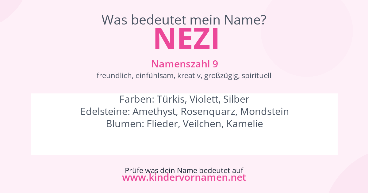Was bedeutet der Name Nezi?