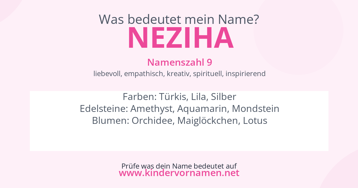Was bedeutet der Name Neziha?